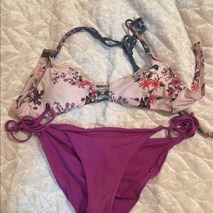 Nanette Lepore Pink and Purple Floral Bikini